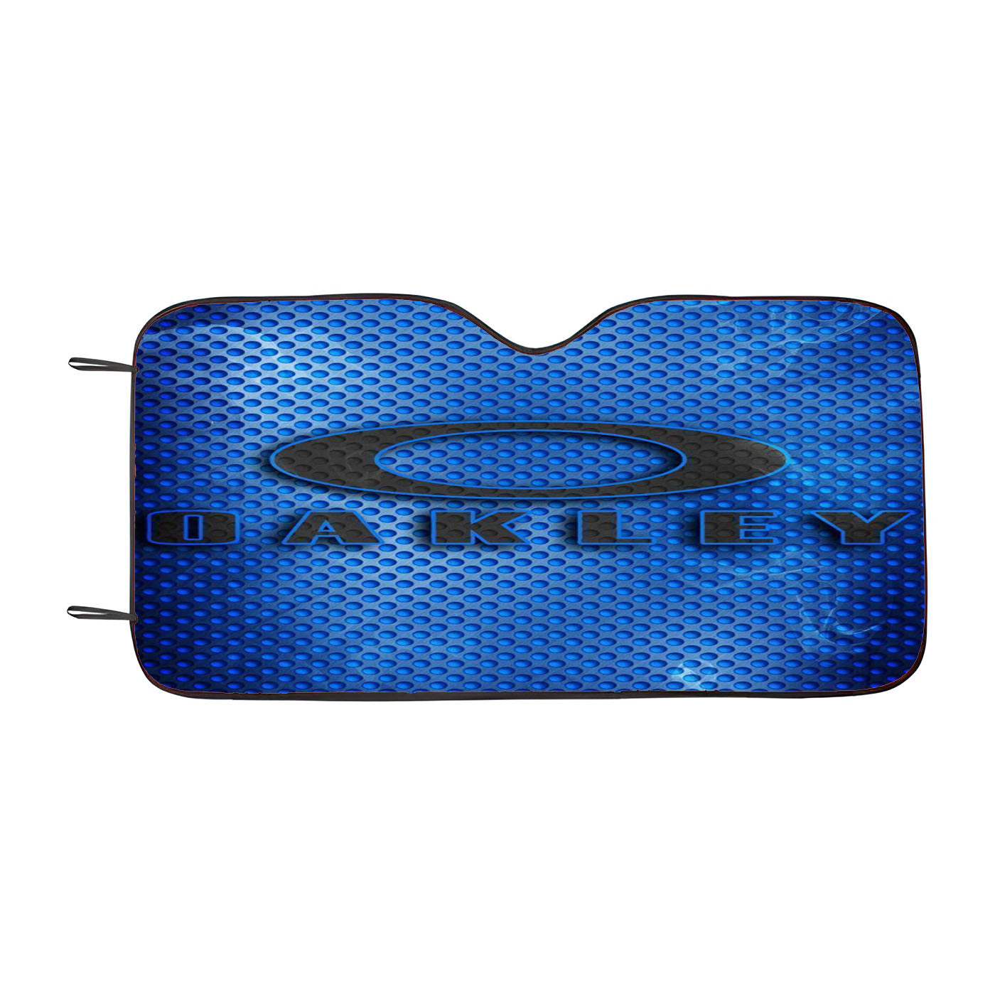 Blue Fiber Carbon Oakley Logo Wallpaper Car Windshield Sunshade