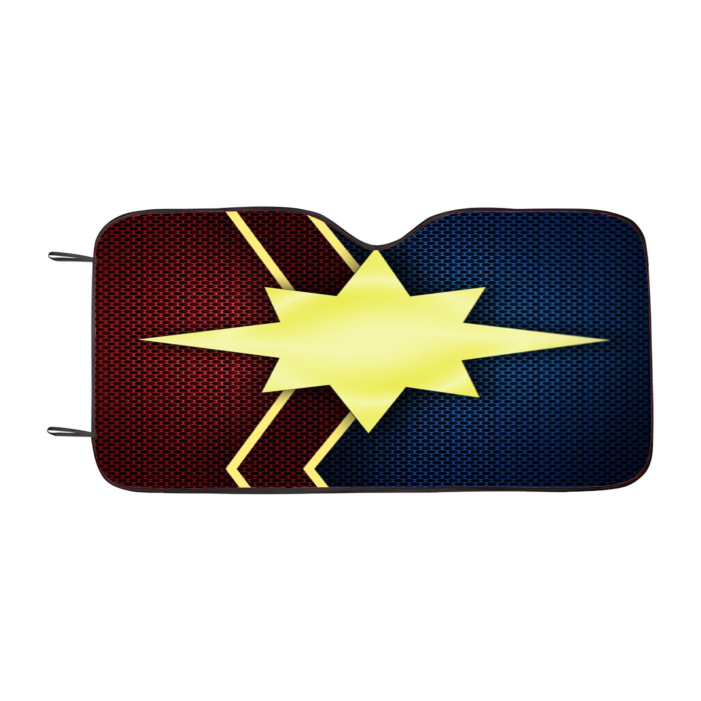Captain Marvel Logo Carbon Fiber Car Windshield Sunshade