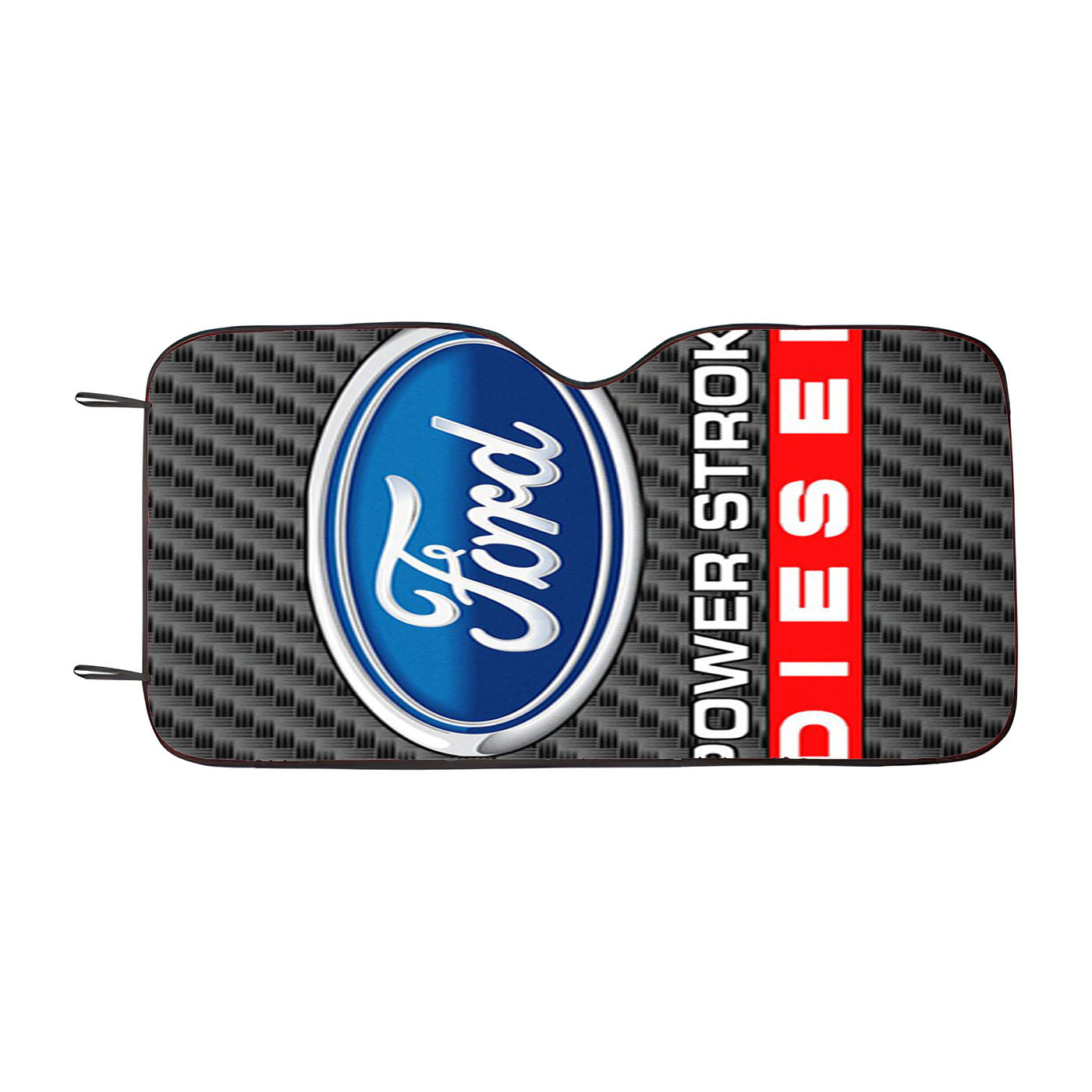 Carbon Ford Powerstroke Diesel Logo Car Windshield Sunshade