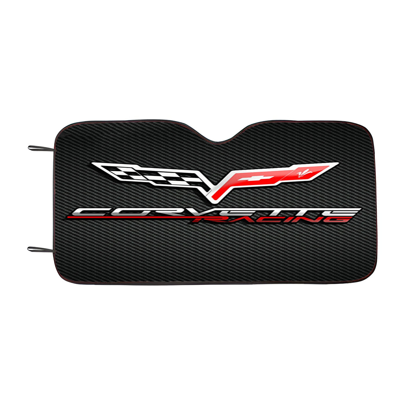 Corvette Chevy Racing Carbon Logo Car Windshield Sunshade