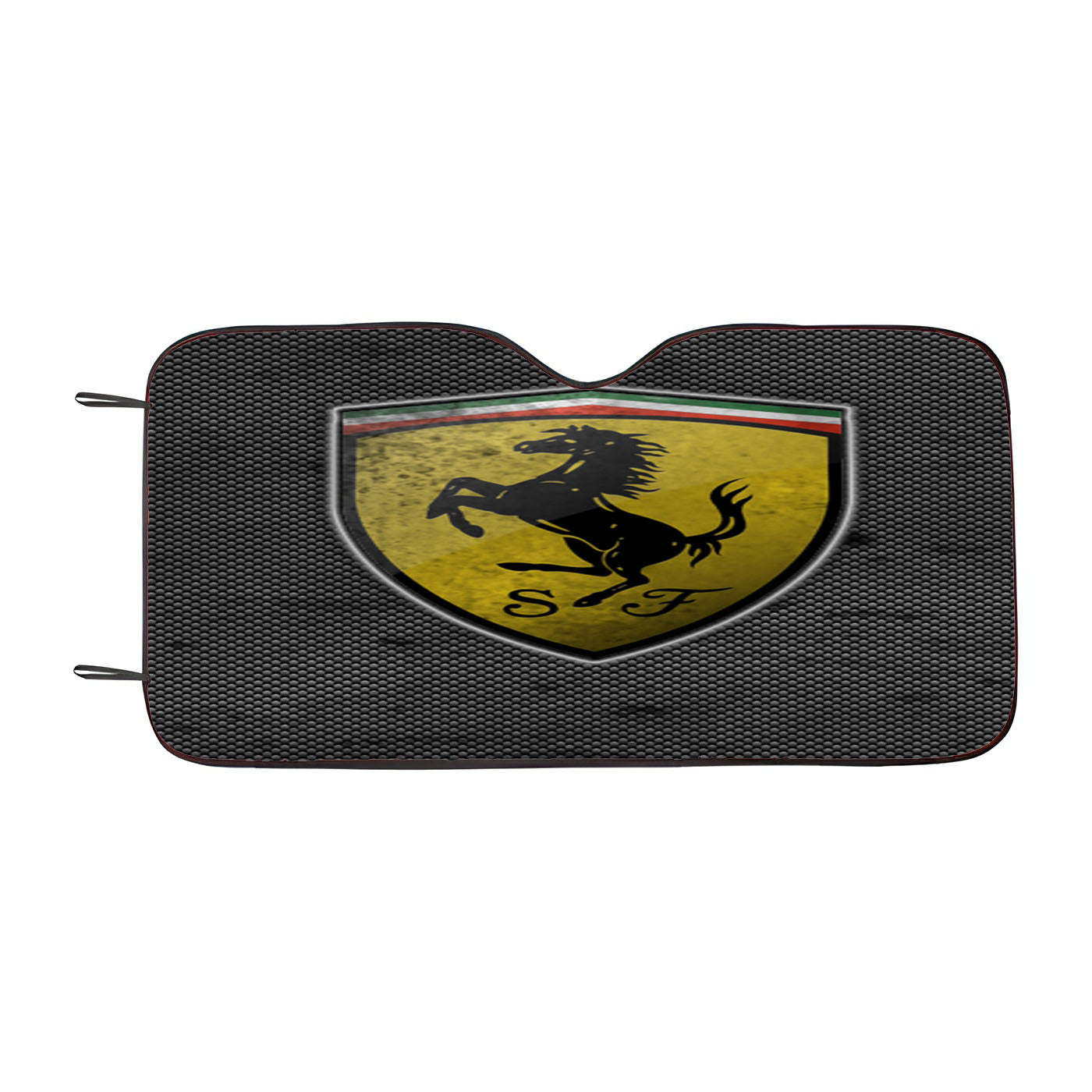 Ferrari Logo Black Grey Texture Car Windshield Sunshade