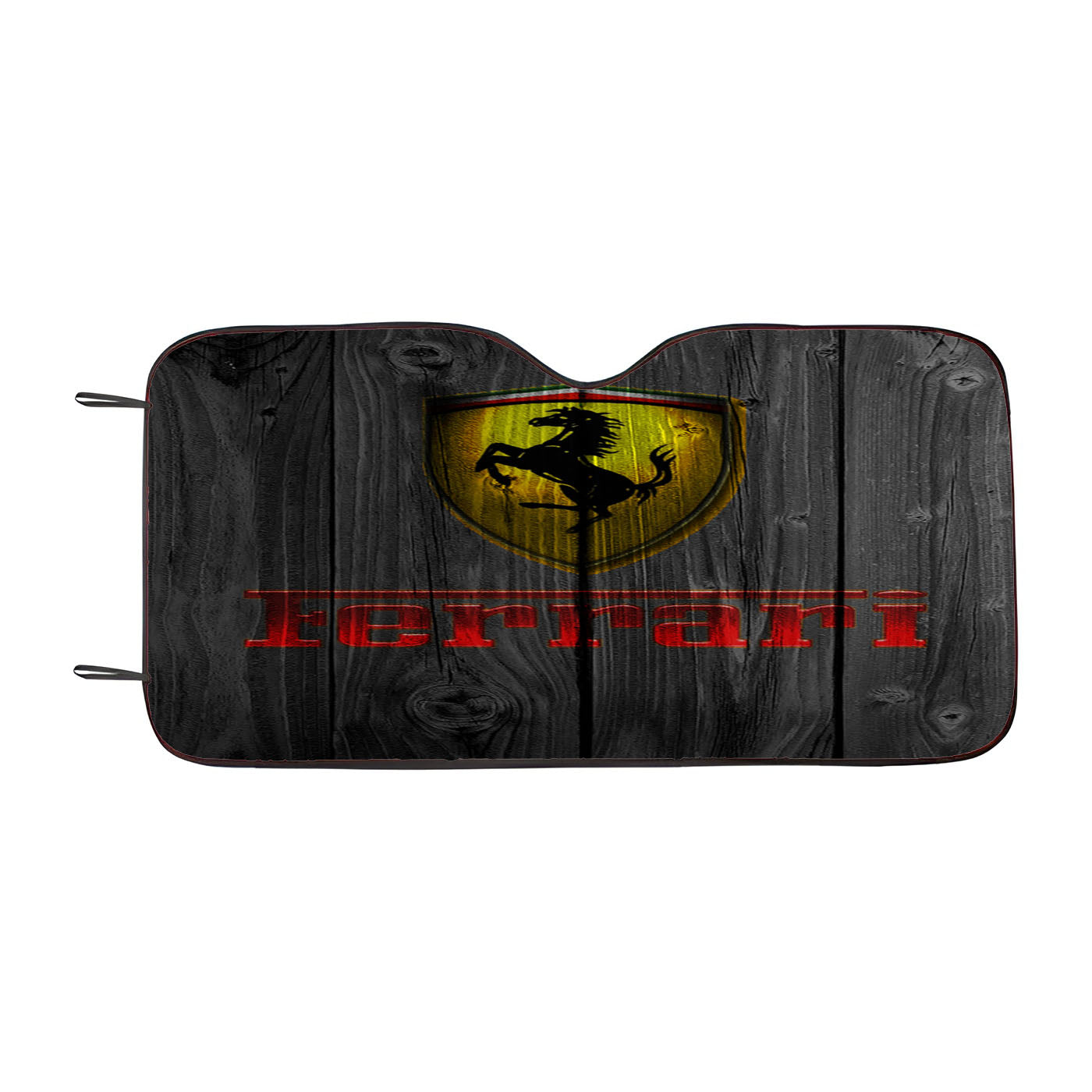 Ferrari Luxury Car Logo Dark Wood Wallpaper Car Windshield Sunshade