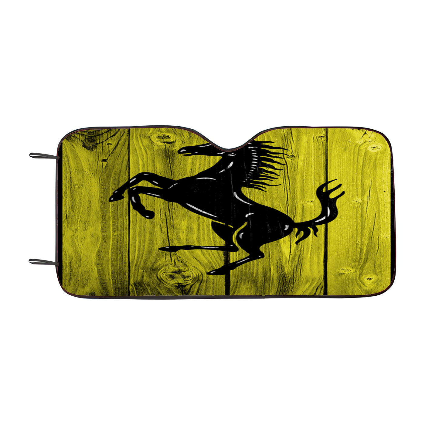 Full Ferrari Logo Dark Wood Wallpaper Car Windshield Sunshade