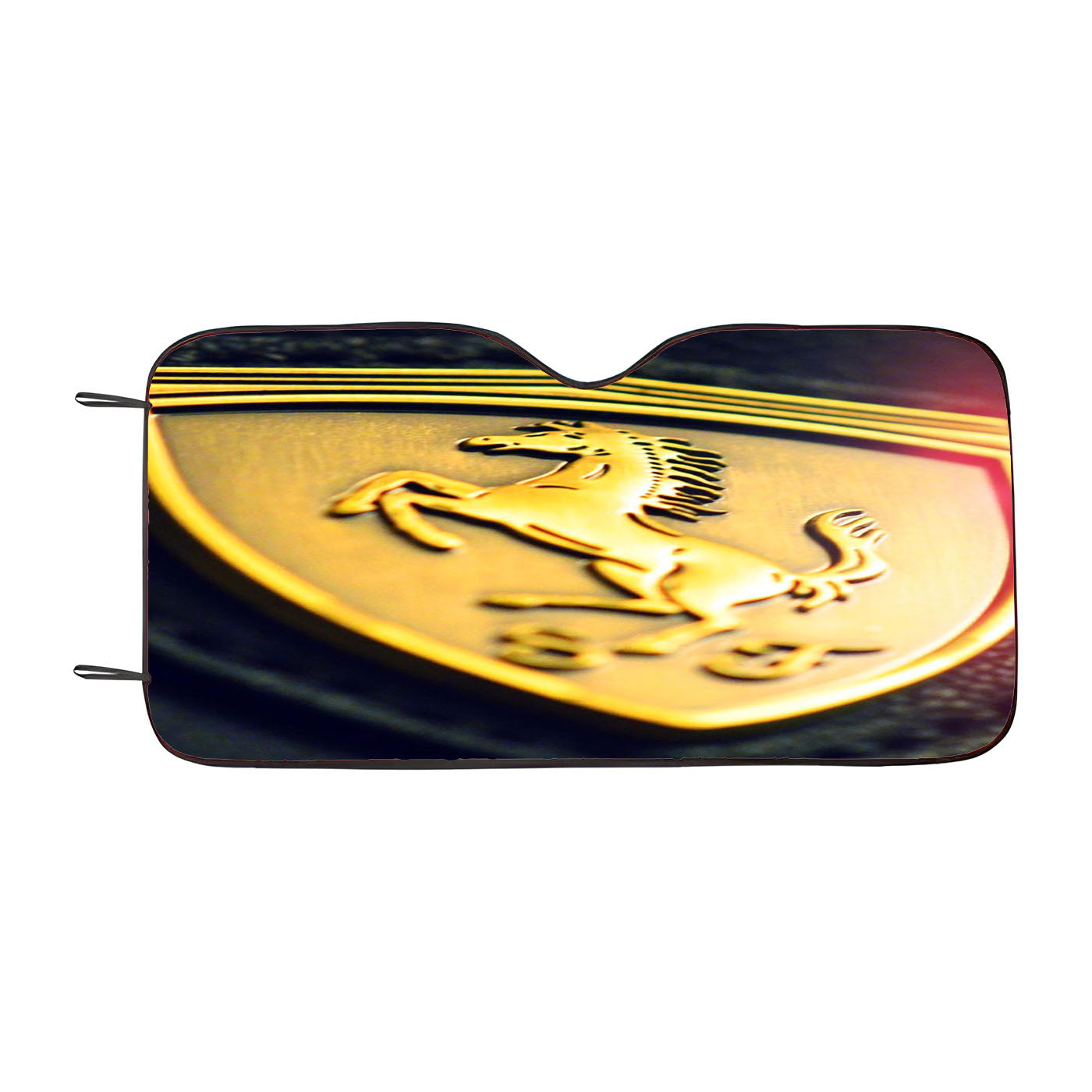Gold Ferrari Logo Art Car Windshield Sunshade