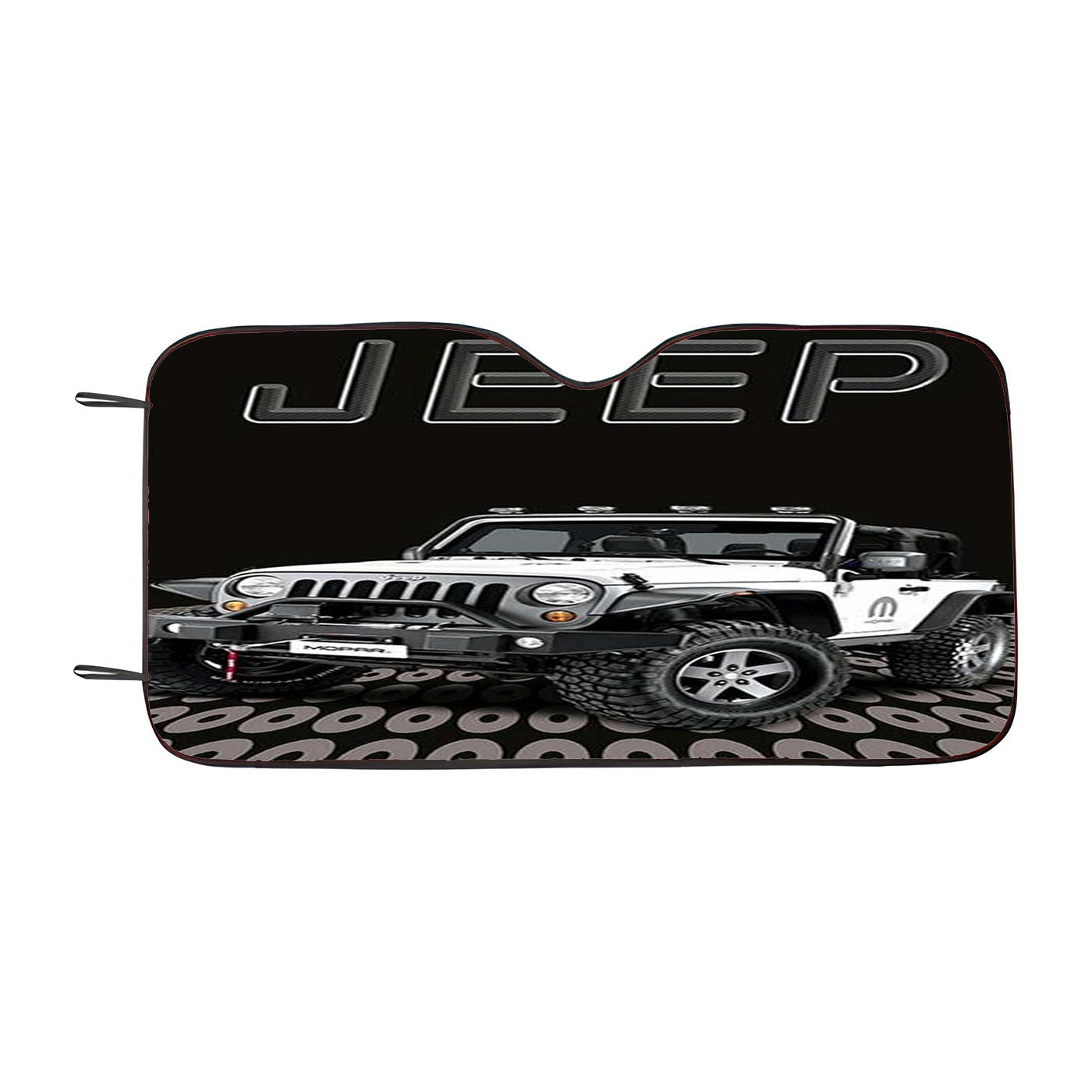 Jeep White Car Car Windshield Sunshade