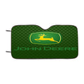 John Deere Green Carbon Fiber Logo Car Windshield Sunshade