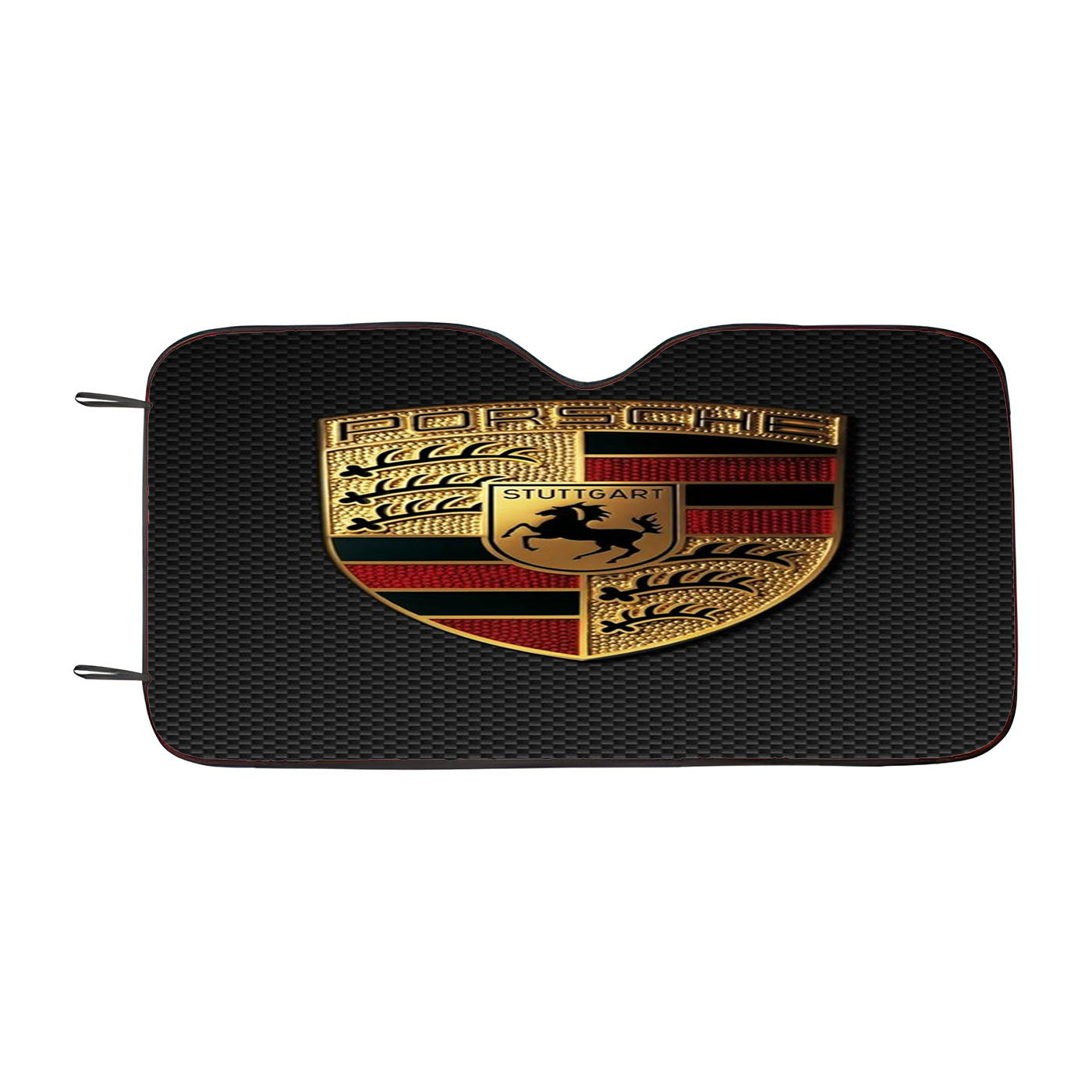 Porsche Carbon Emblem Logo Car Windshield Sunshade
