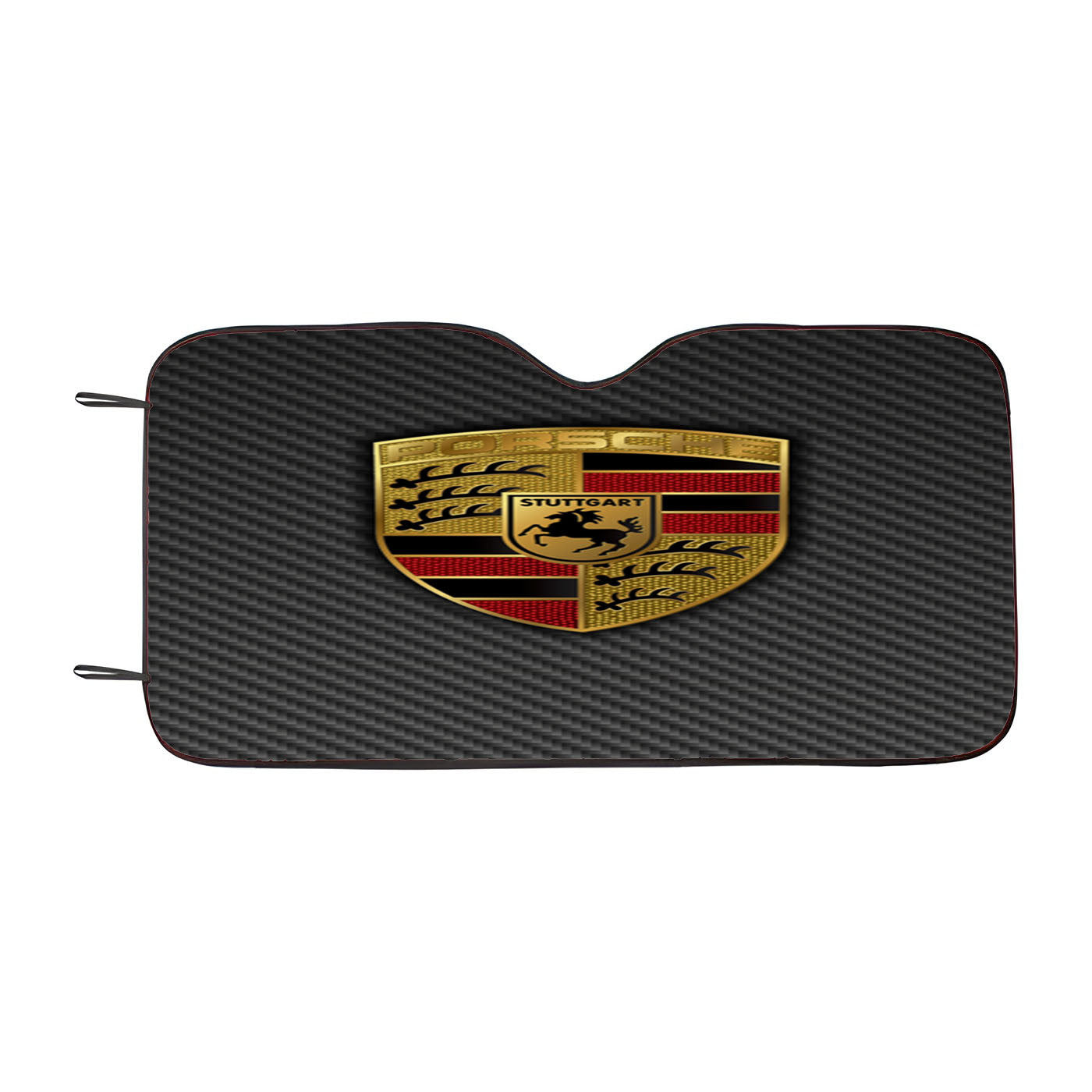 Porsche Carbon Fiber Logo Car Windshield Sunshade