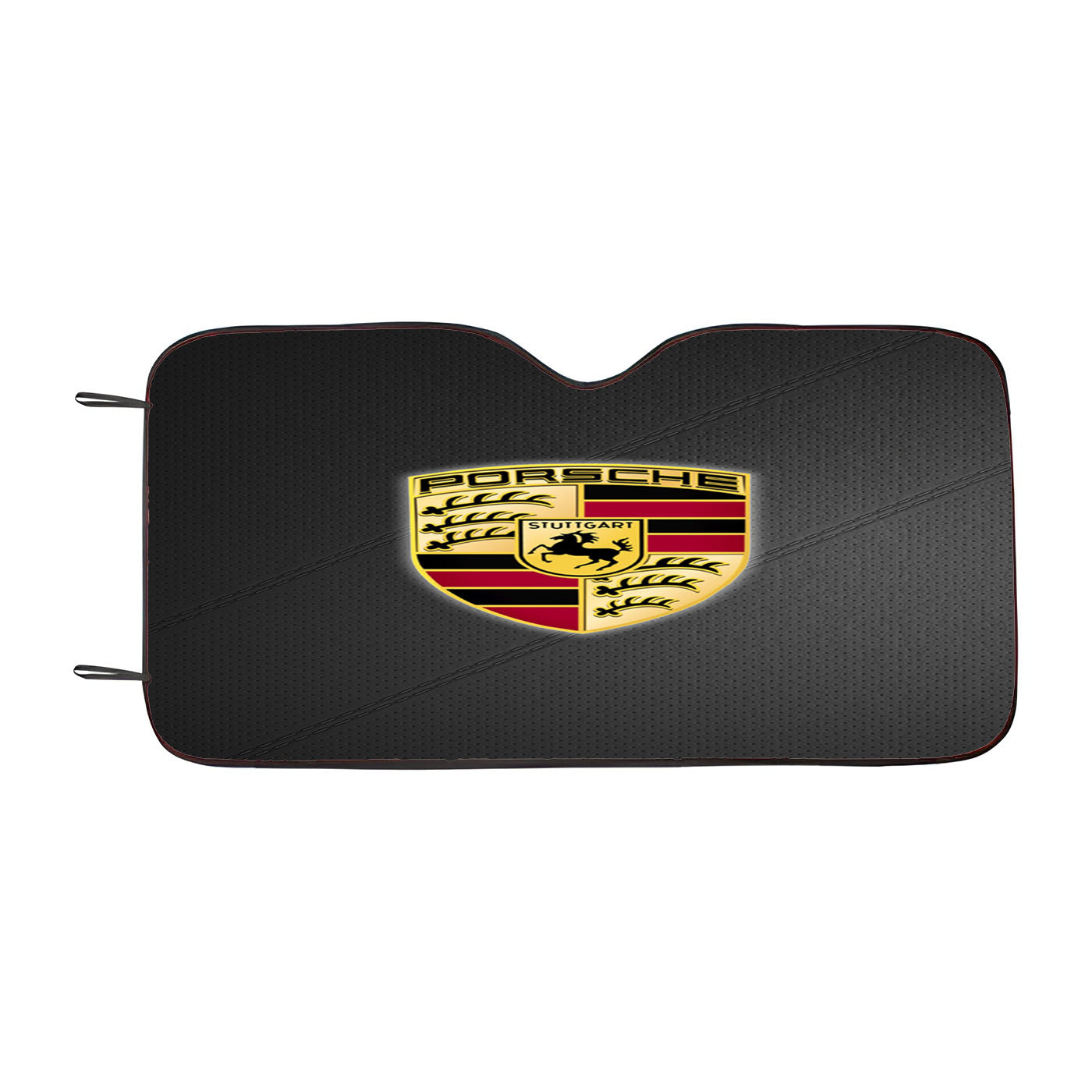 Porsche Logo Leather Car Windshield Sunshade