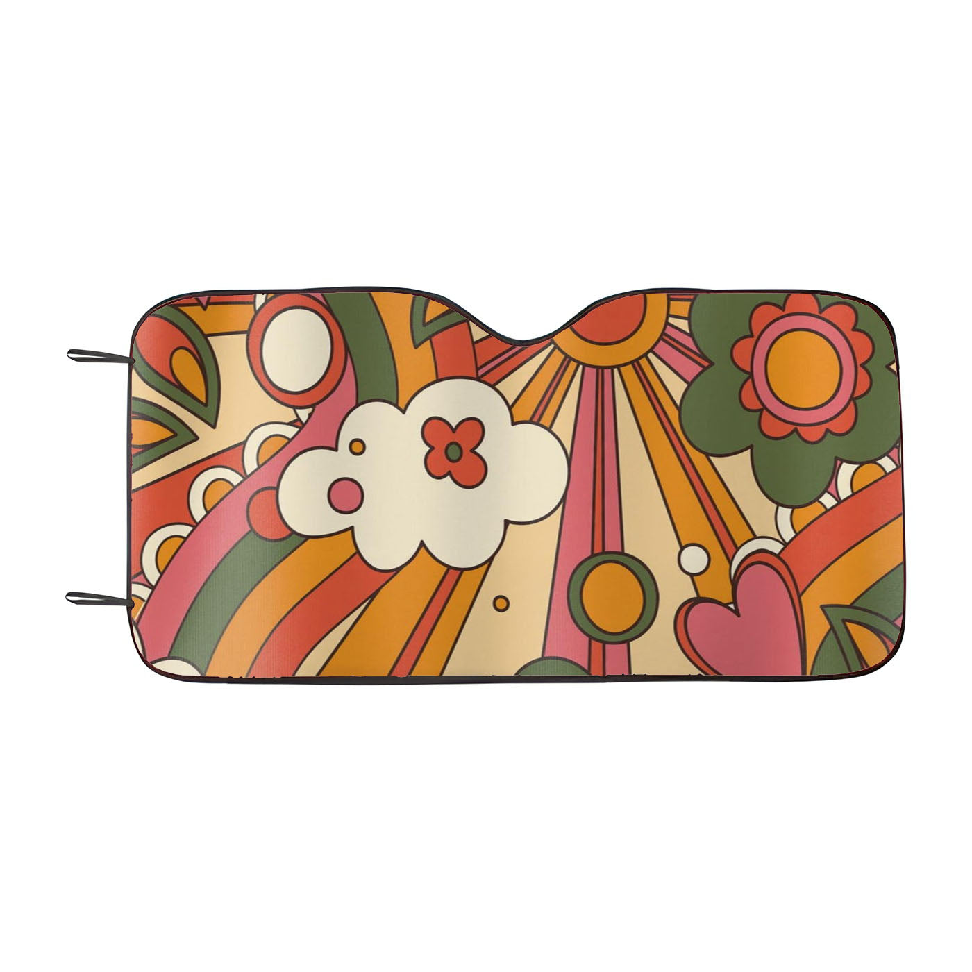 70S Groovy Sunshine Car Windshield Sunshade