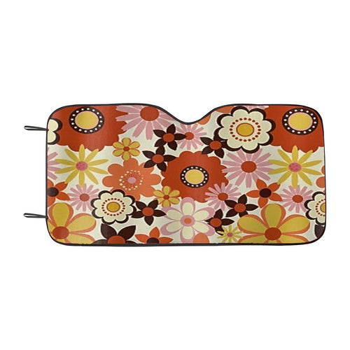 70S Retro Boho Floral Vintage Car Windshield Sunshade
