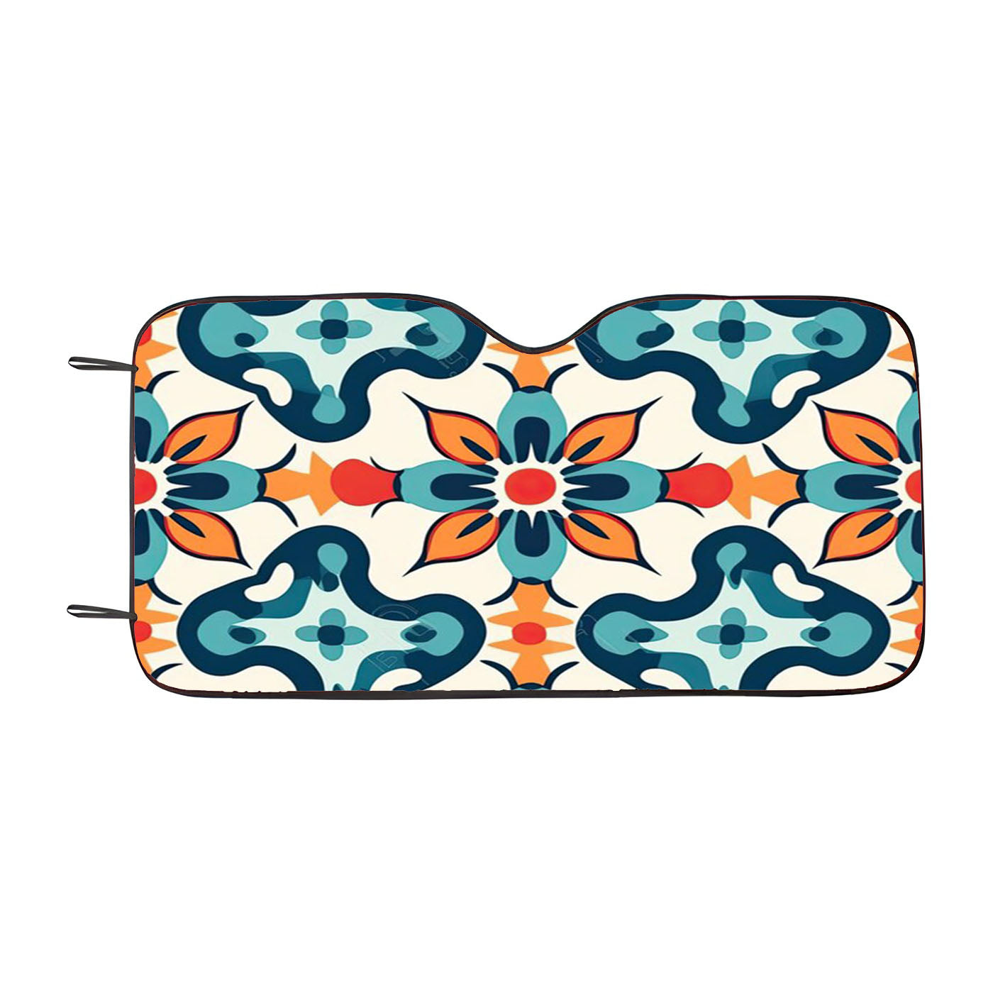 A Pattern With A Flower And Leaves. Car Windshield Sunshade