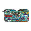 Abstract Cartoons Colorful Background Car Windshield Sunshade
