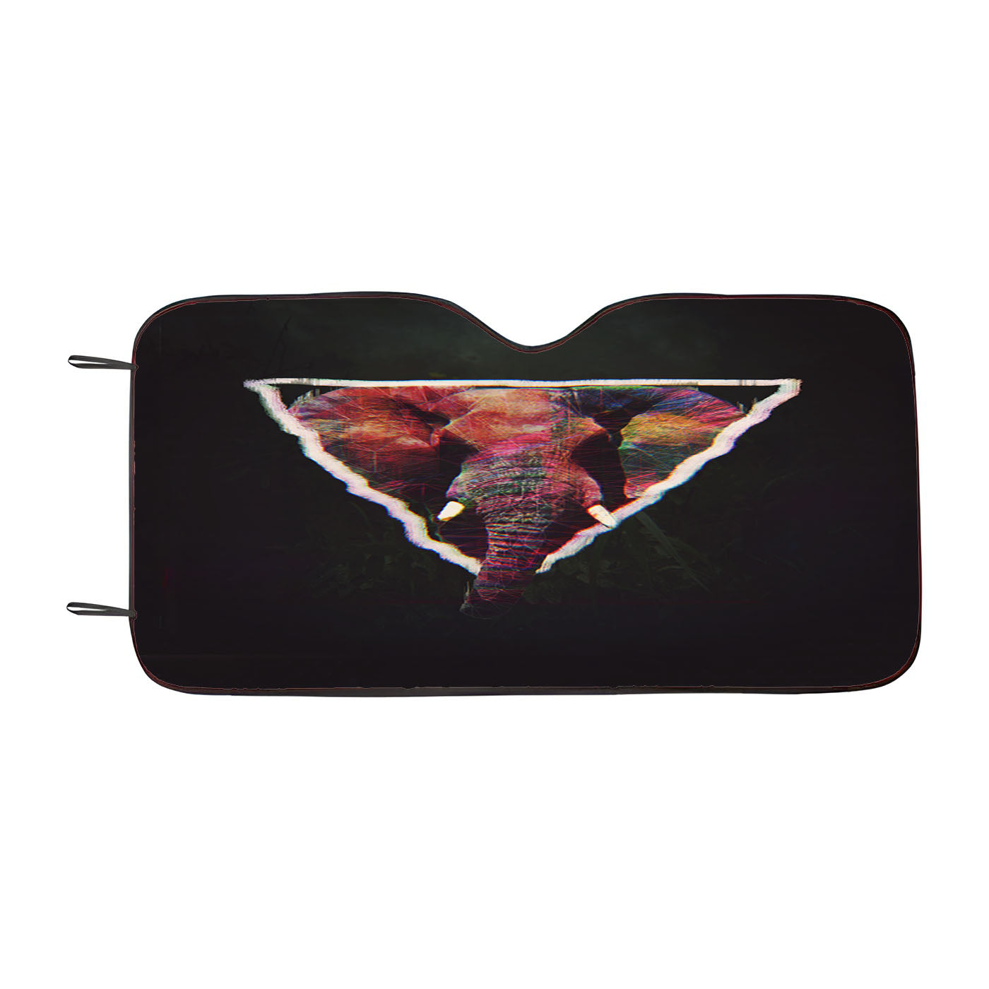 Abstract Elephant Glitch Triangle Car Windshield Sunshade