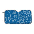Abstract Face Blue Car Windshield Sunshade