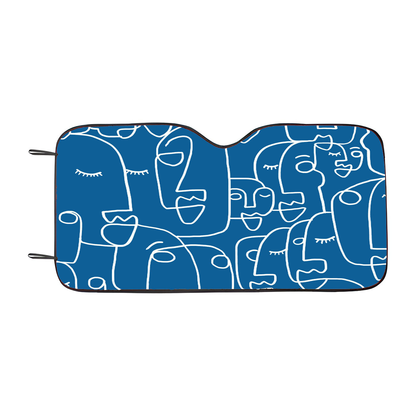 Abstract Face Blue Car Windshield Sunshade