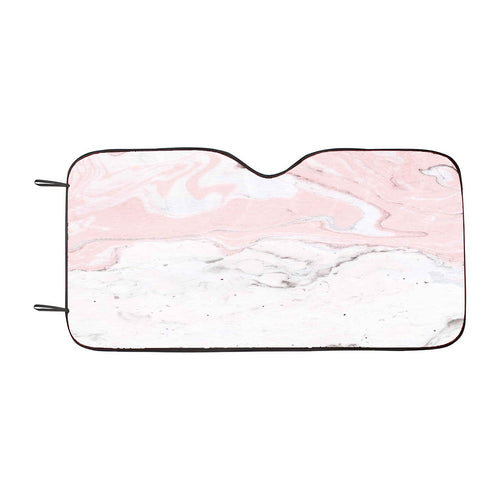 Abstract Pastel Liqiud White Pink Marble Car Windshield Sunshade