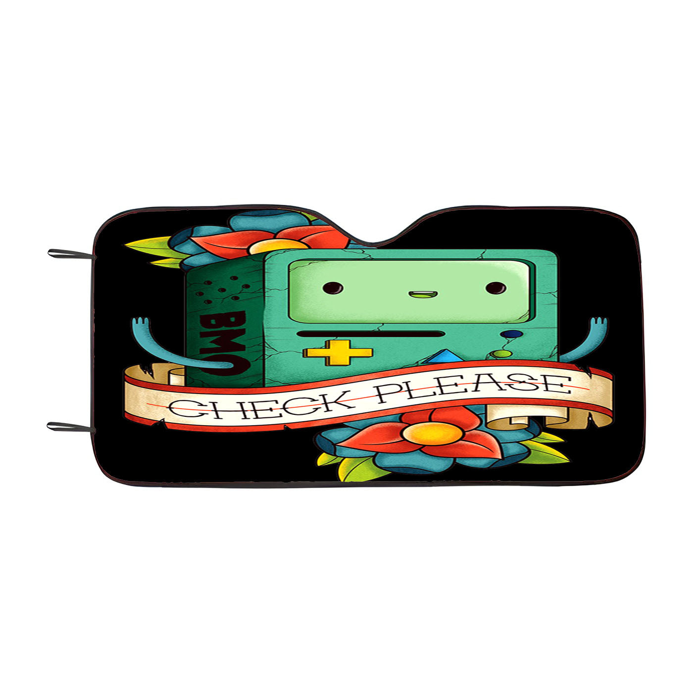 Adventure Time Bmo Check Please Flower Car Windshield Sunshade