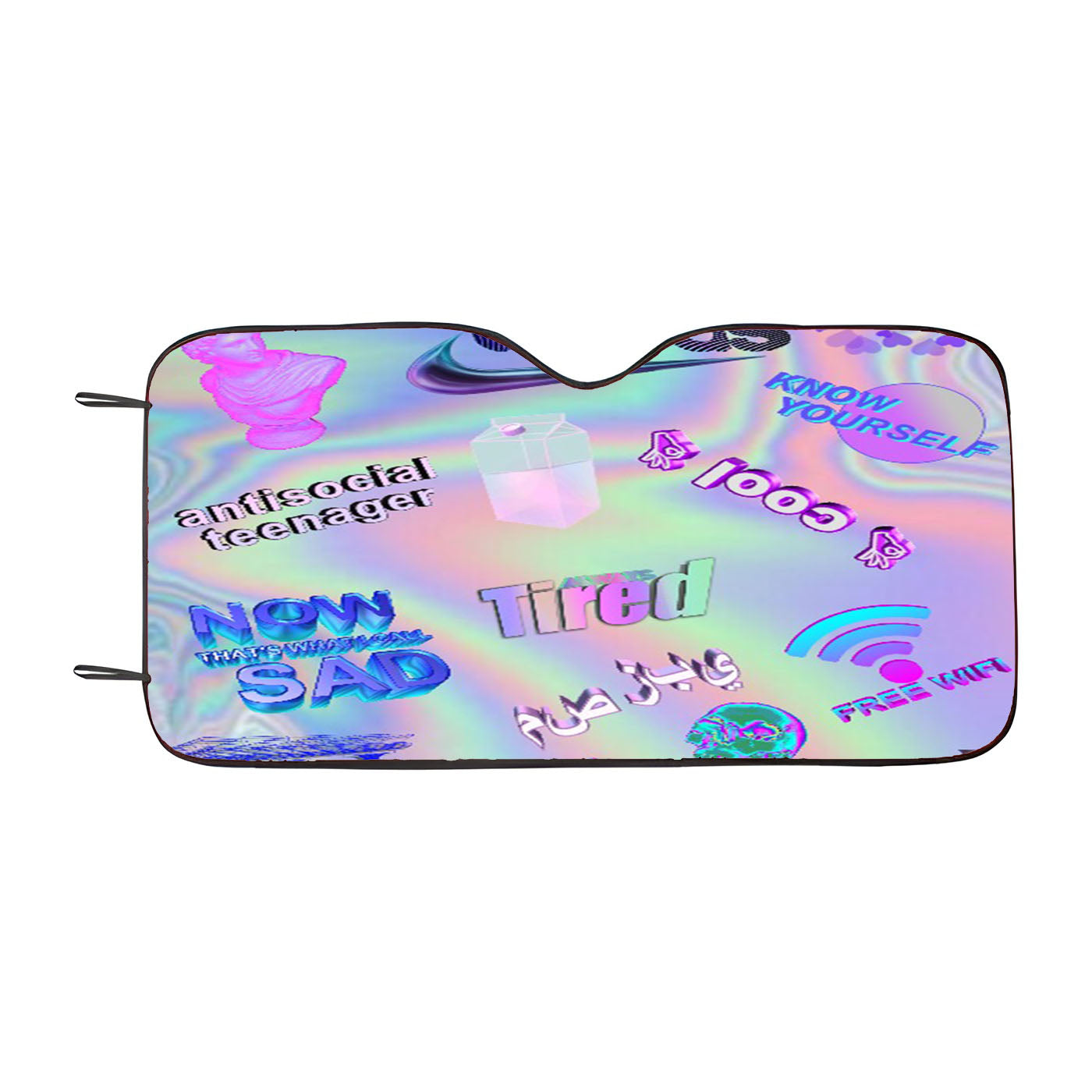 Aesthetic Vaporwave Car Windshield Sunshade