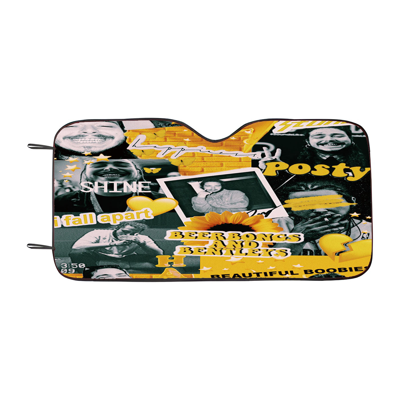 Aesthetic Yellow Post Malone Car Windshield Sunshade