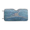 Air Jordan Steel Texture Logo Car Windshield Sunshade