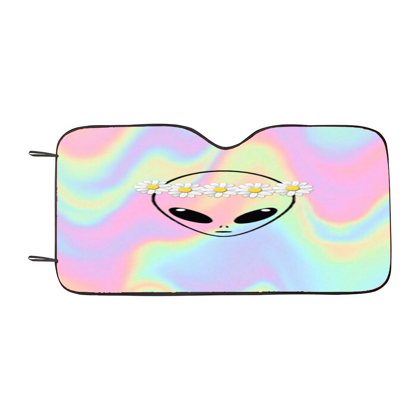 Alien Bandana Flower Holo Watercolor Car Windshield Sunshade