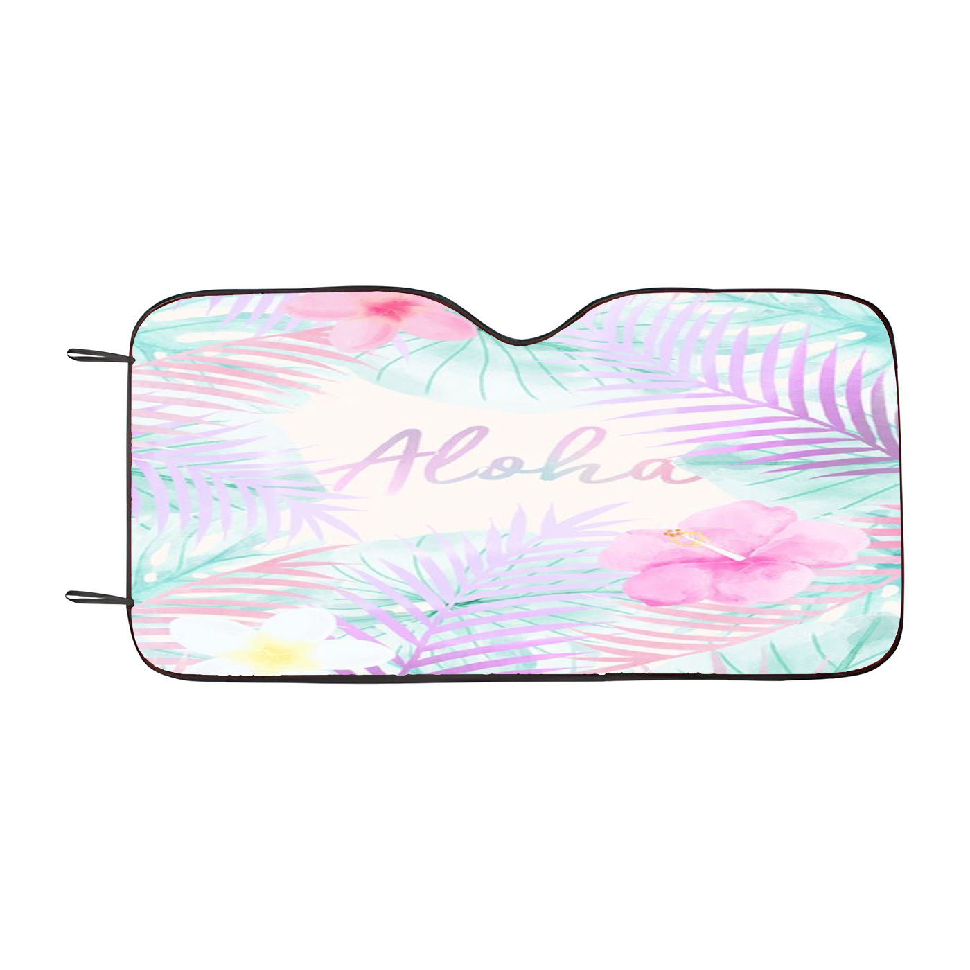 Aloha Leaf And Flower Wallpaper Car Windshield Sunshade