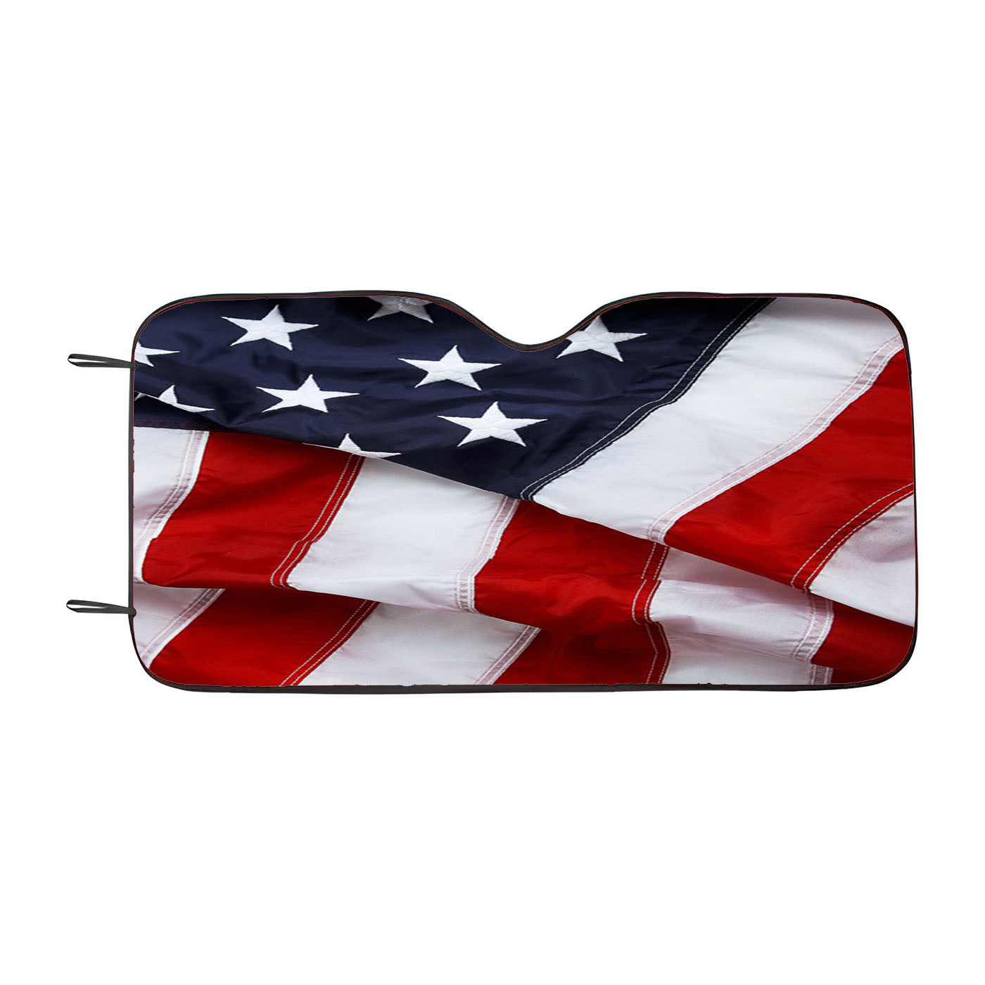 American Flag Ruffled Car Windshield Sunshade