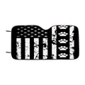 American Flag With Dog Paws Car Windshield Sunshade