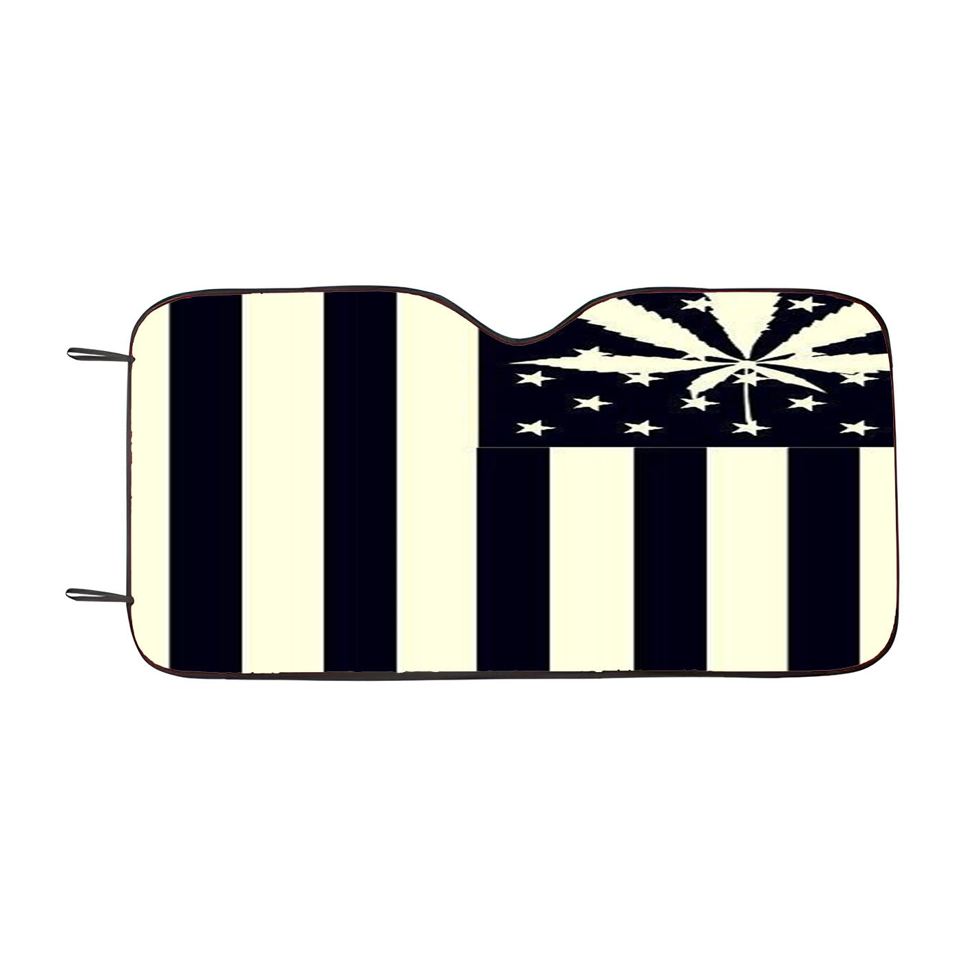 American Marijuana Black White Pattern Car Windshield Sunshade