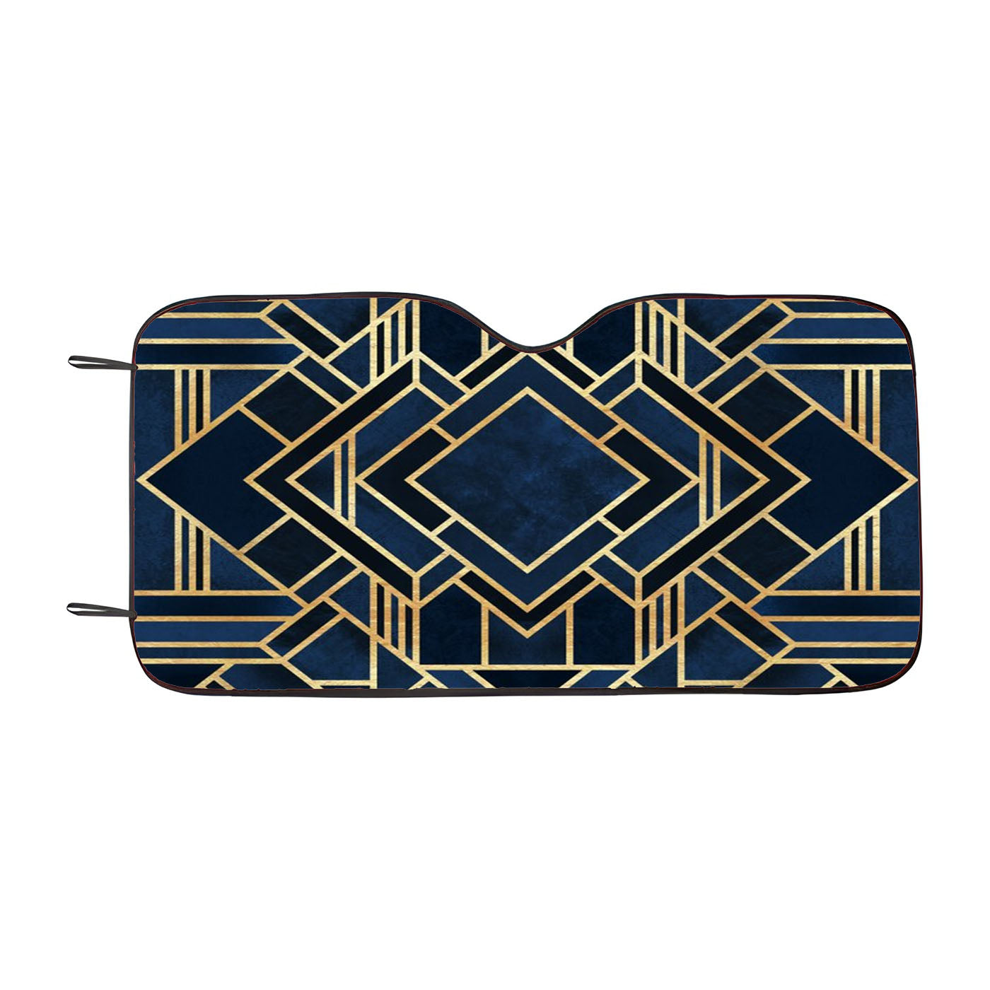 Art Deco Fancy Blue Car Windshield Sunshade