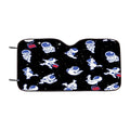 Astronaut Yoga Pattern Car Windshield Sunshade