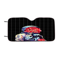 Astronauta Flower Red Square Car Windshield Sunshade