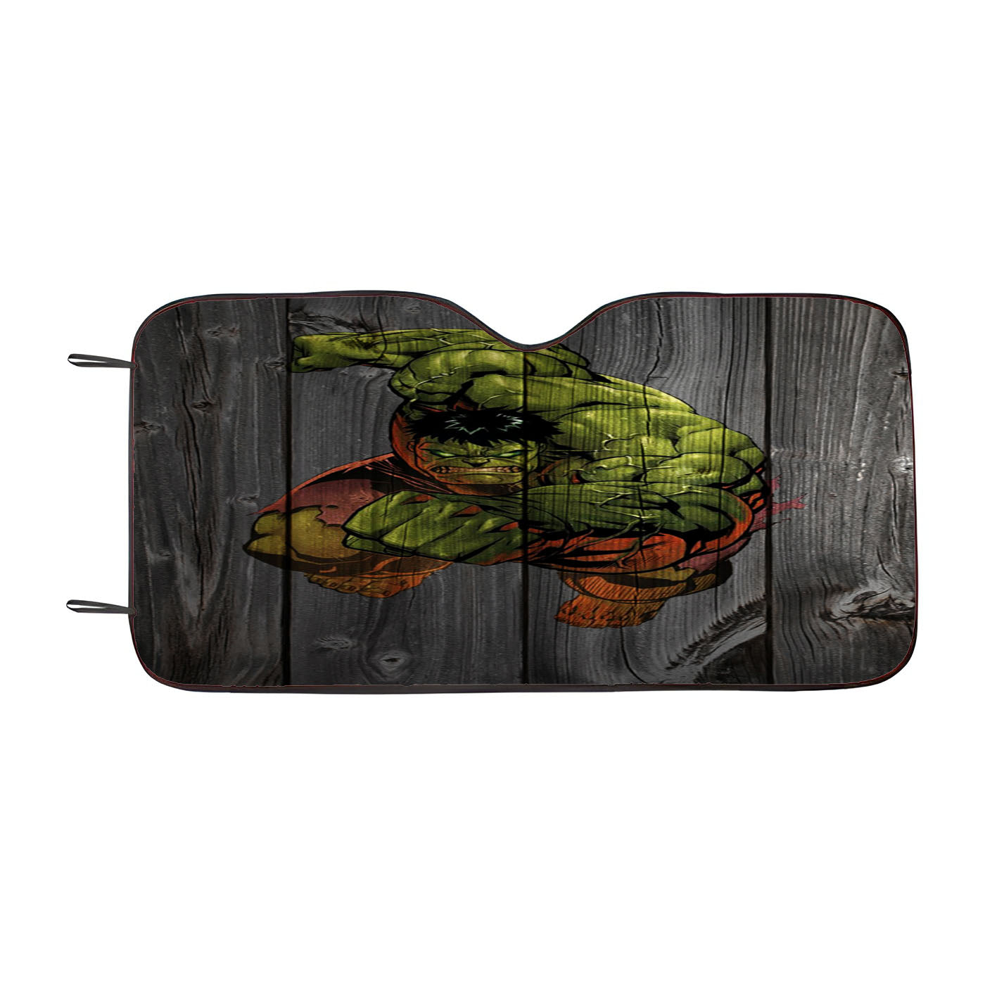 Avengers Marvel Hulk Logo Dark Wood Wallpaper Car Windshield Sunshade
