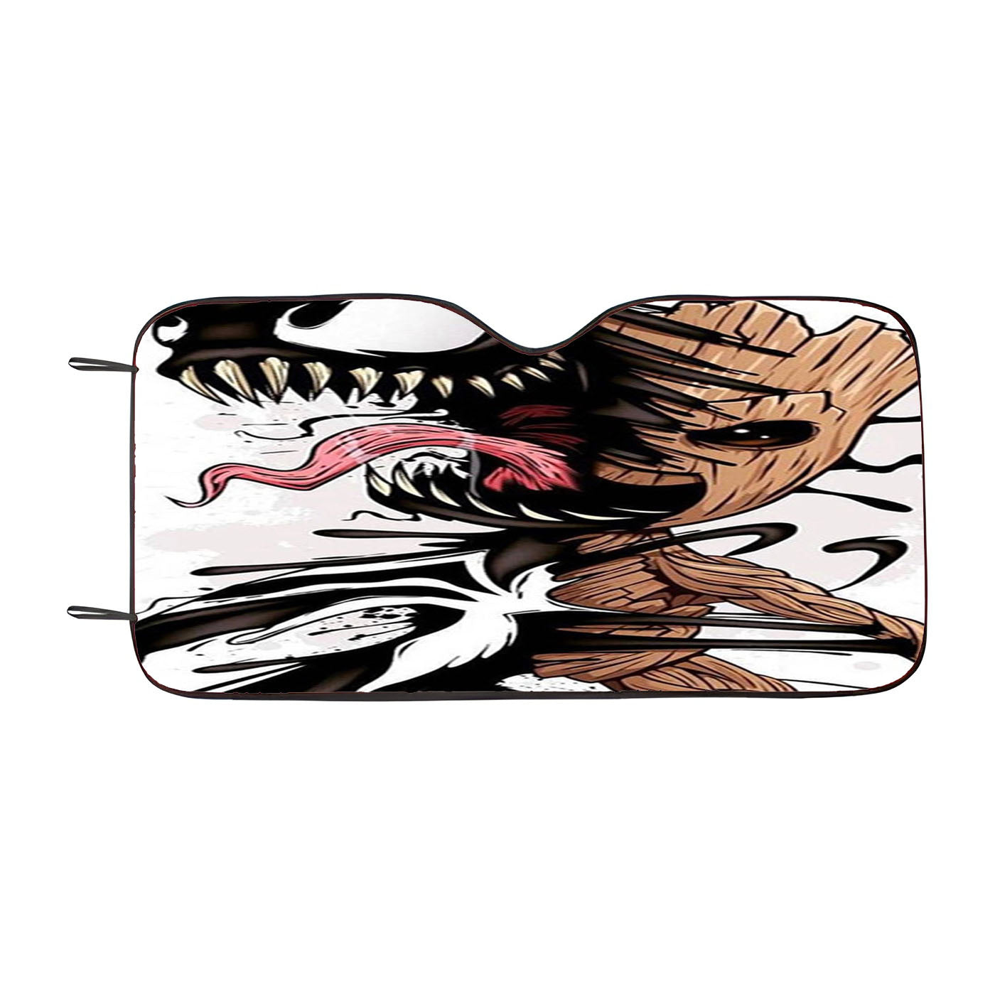 Baby Groot And Venom Car Windshield Sunshade