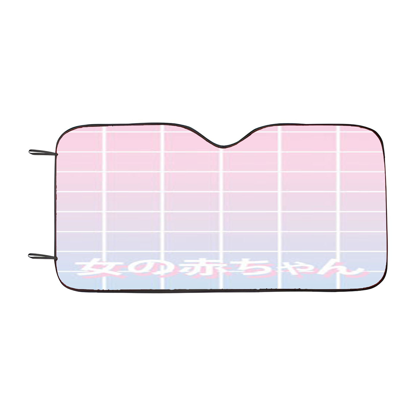 Babygirl Pastel Grid Aesthetics Car Windshield Sunshade