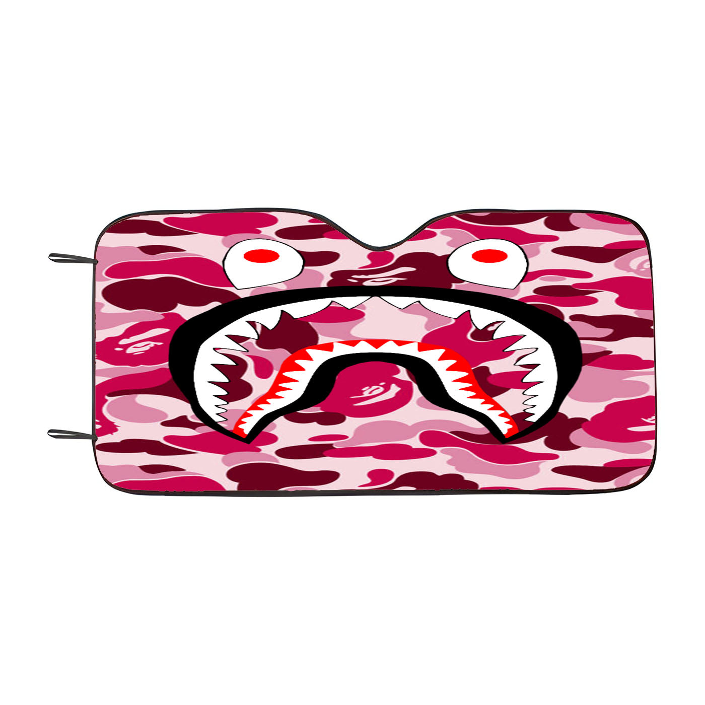 Bape Camo Shark Pink Car Windshield Sunshade