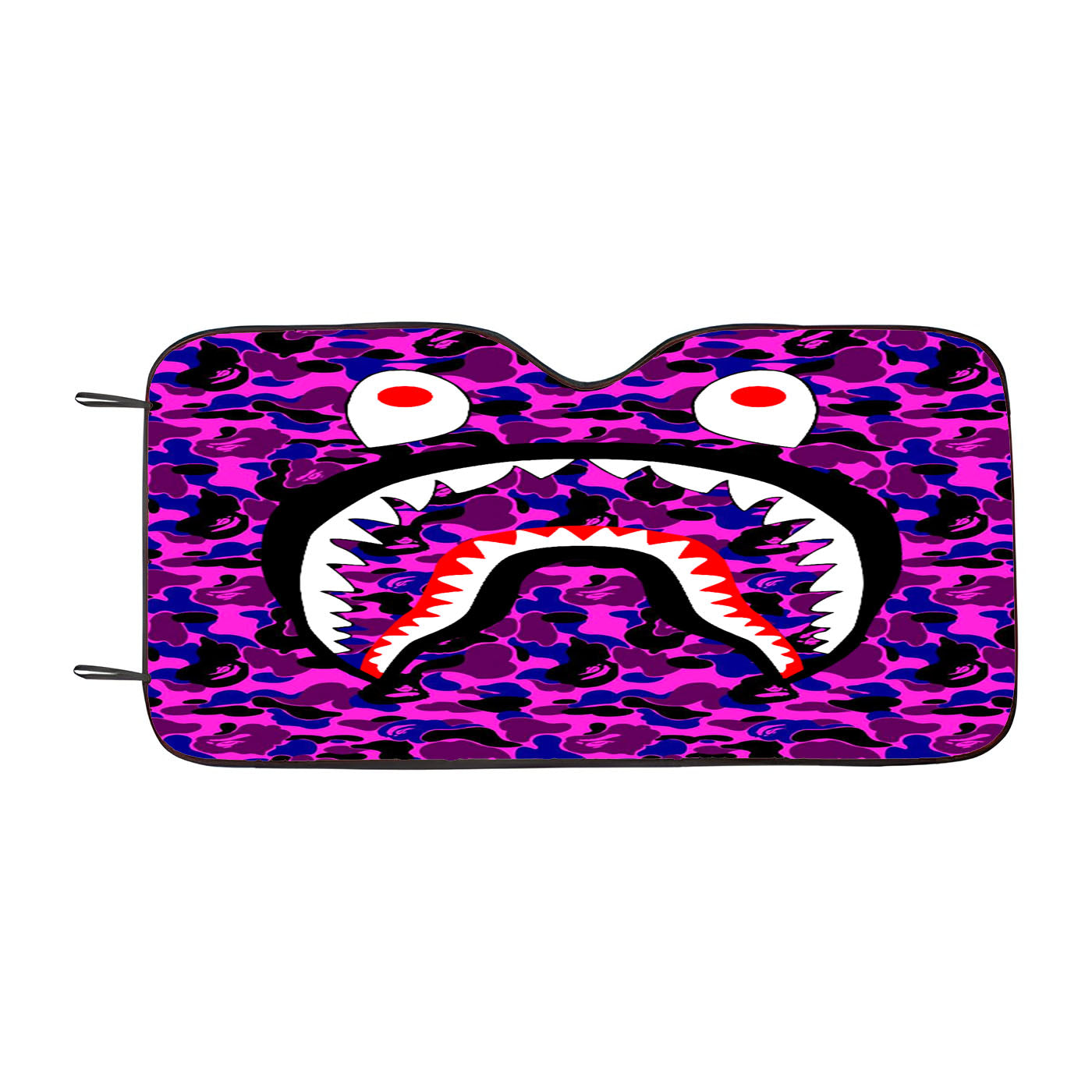 Bape Camo Shark Purple Car Windshield Sunshade