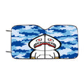 Bape Hoodie Camouflage 8 Bit Blue Background Car Windshield Sunshade