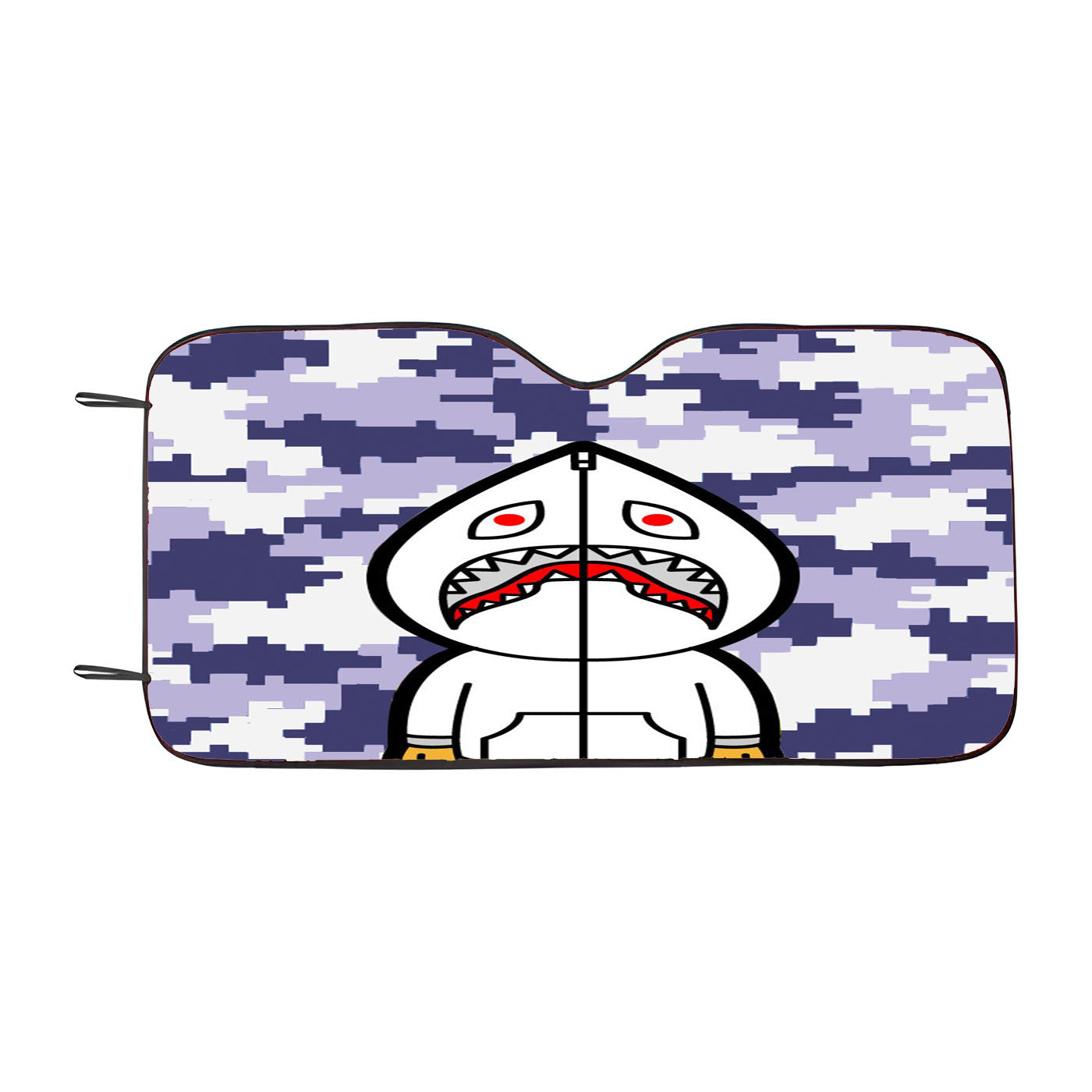 Bape Hoodie Camouflage 8 Bit Blue Purple Background Car Windshield Sunshade