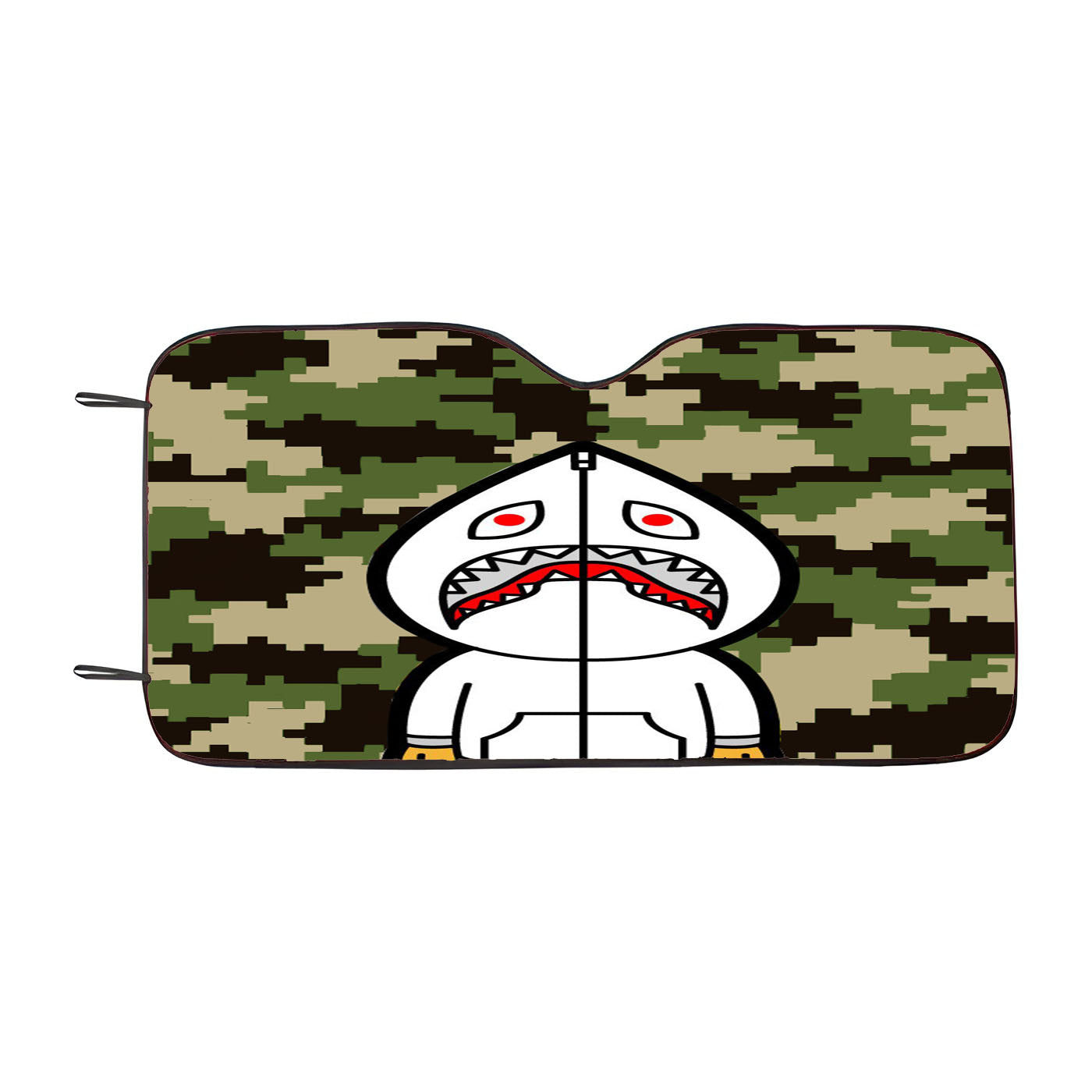 Bape Hoodie Camouflage 8 Bit Green Background Car Windshield Sunshade