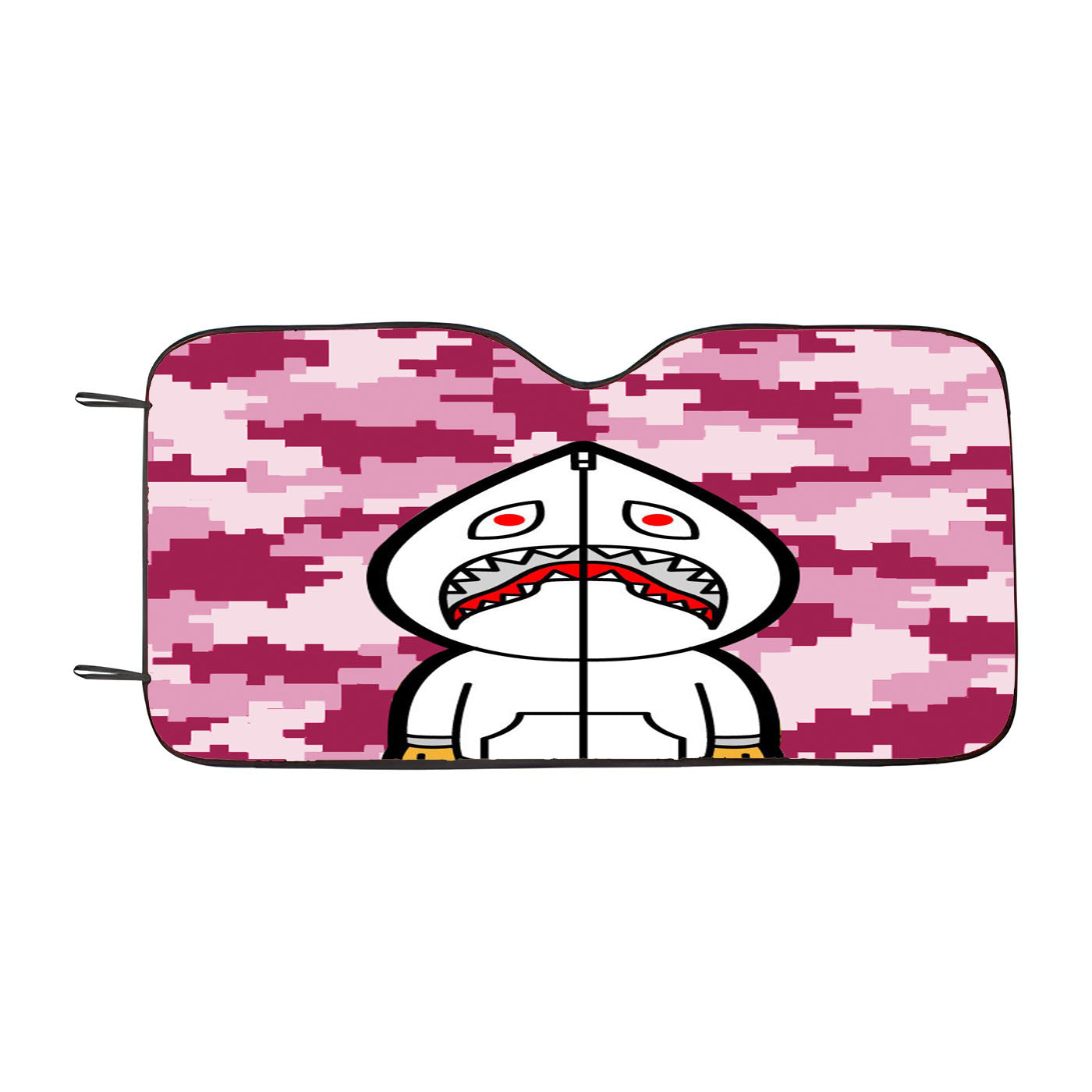 Bape Hoodie Camouflage 8 Bit Pink Background Car Windshield Sunshade