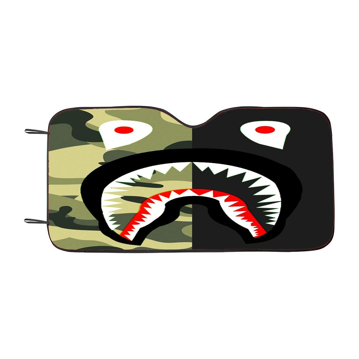 Bape Shark Half Green Camo Car Windshield Sunshade