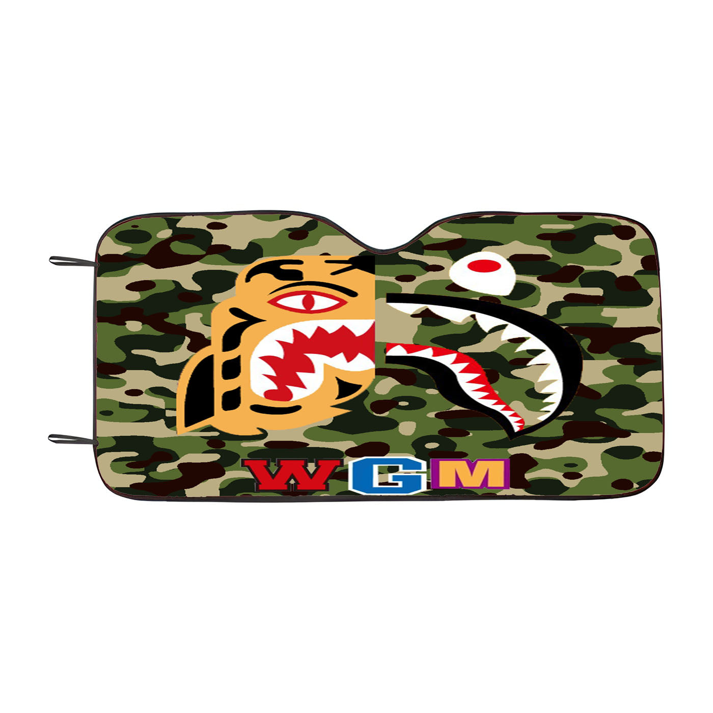Bape Tiger Shark Green Car Windshield Sunshade