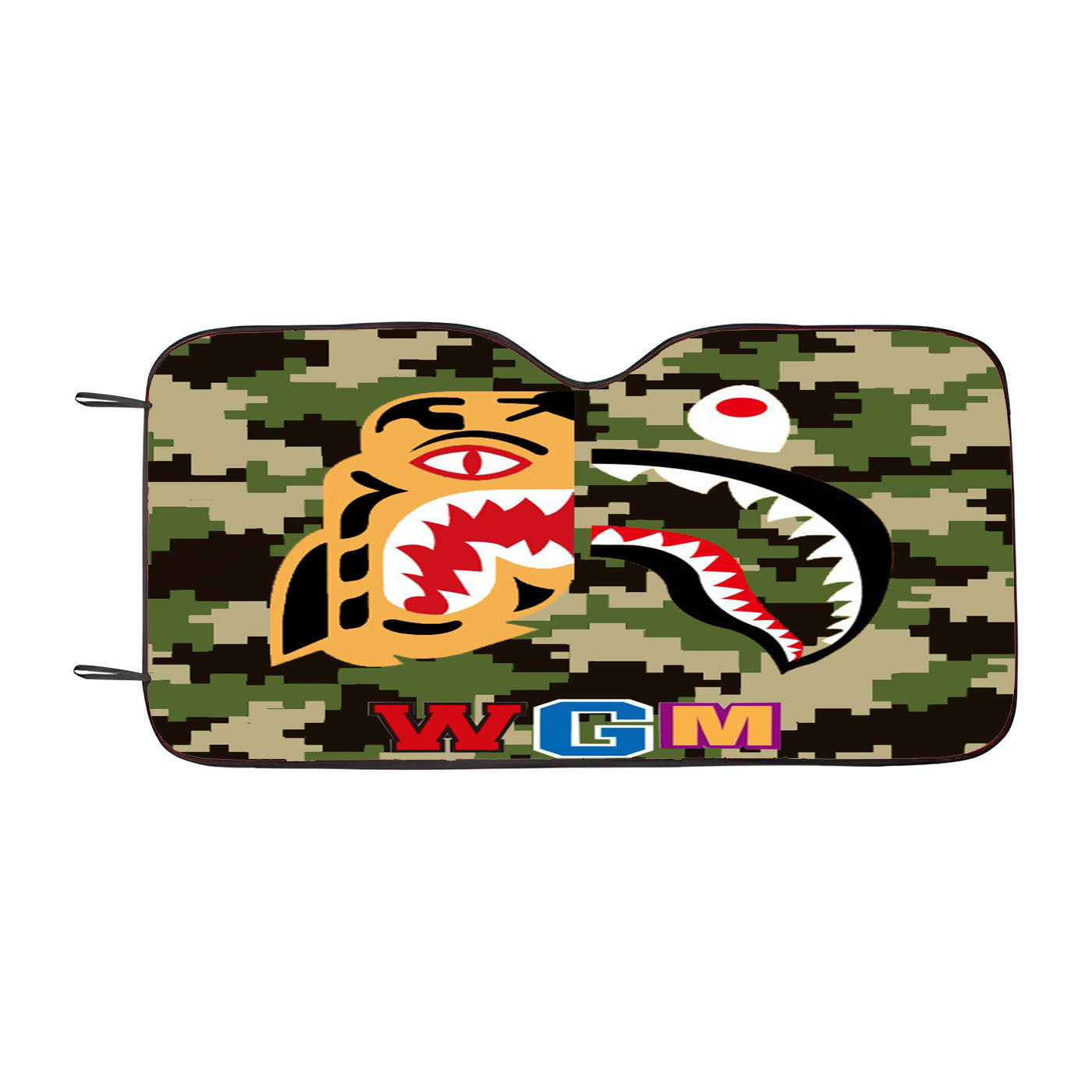 Bape Tiger Shark Green 8 Bit Car Windshield Sunshade