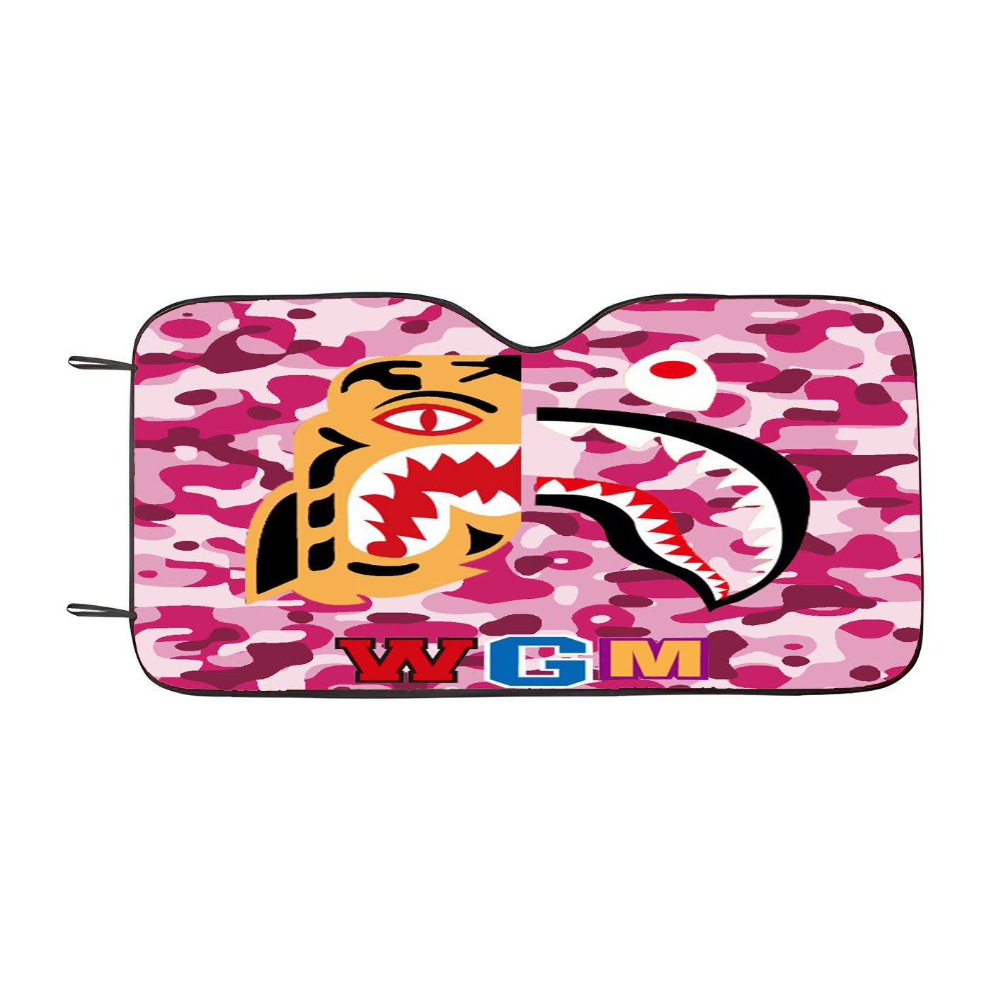 Bape Tiger Shark Pink Car Windshield Sunshade