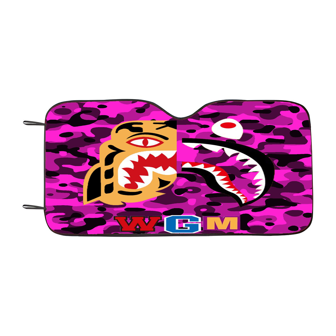 Bape Tiger Shark Purple Car Windshield Sunshade