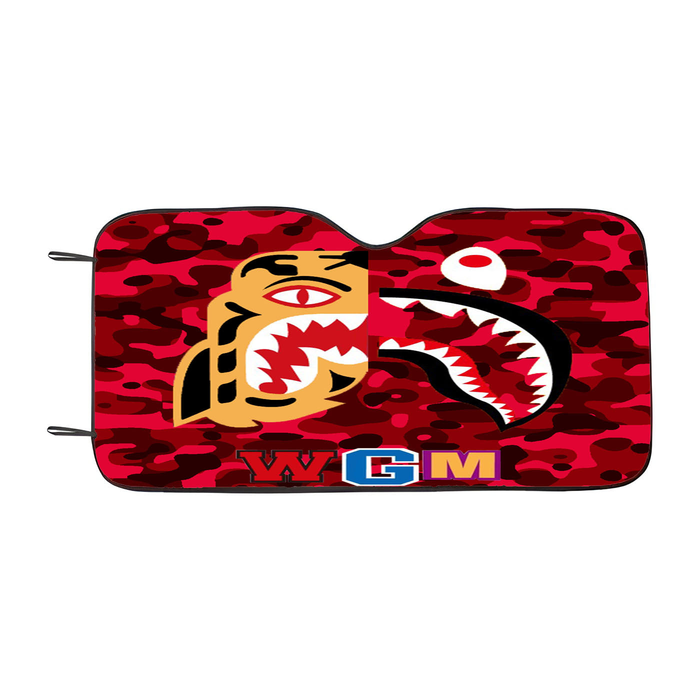 Bape Tiger Shark Red Car Windshield Sunshade