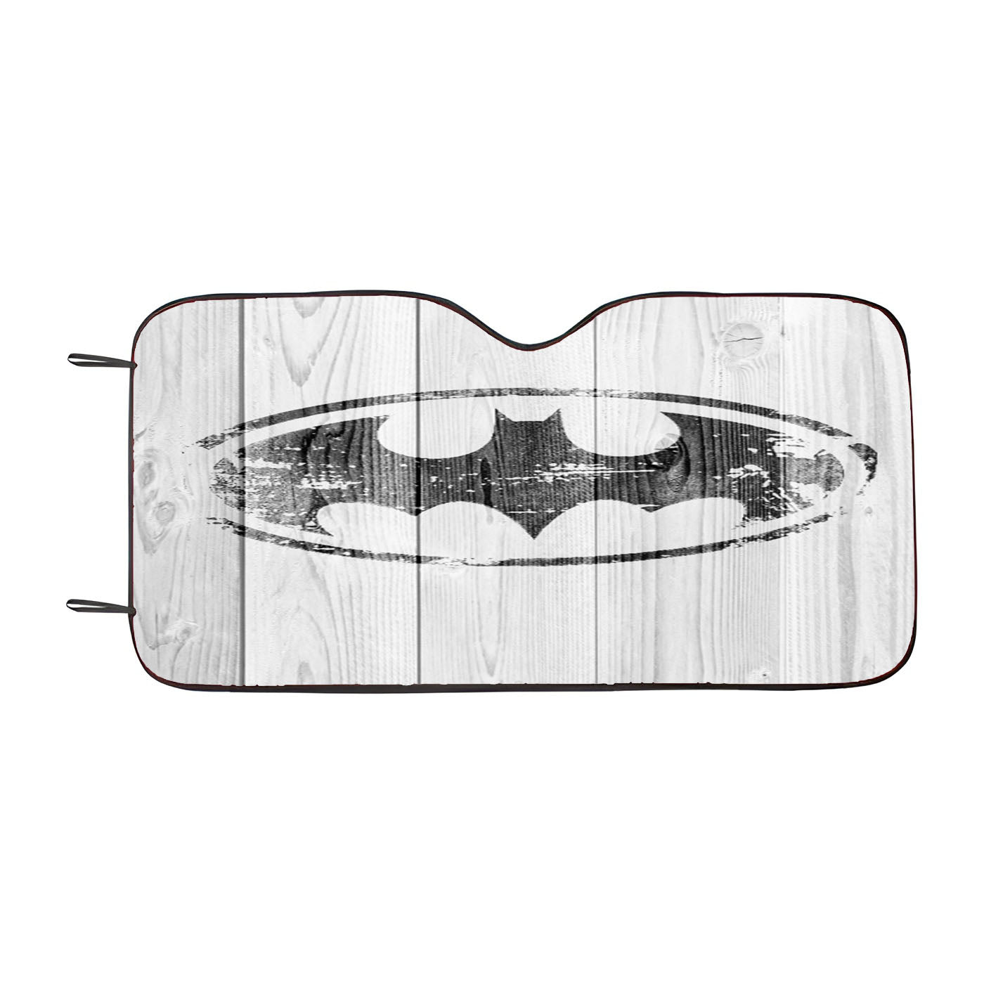 Batman Logo White Wood Wallpaper Car Windshield Sunshade