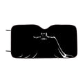 Batman Silhouette Font White Car Windshield Sunshade